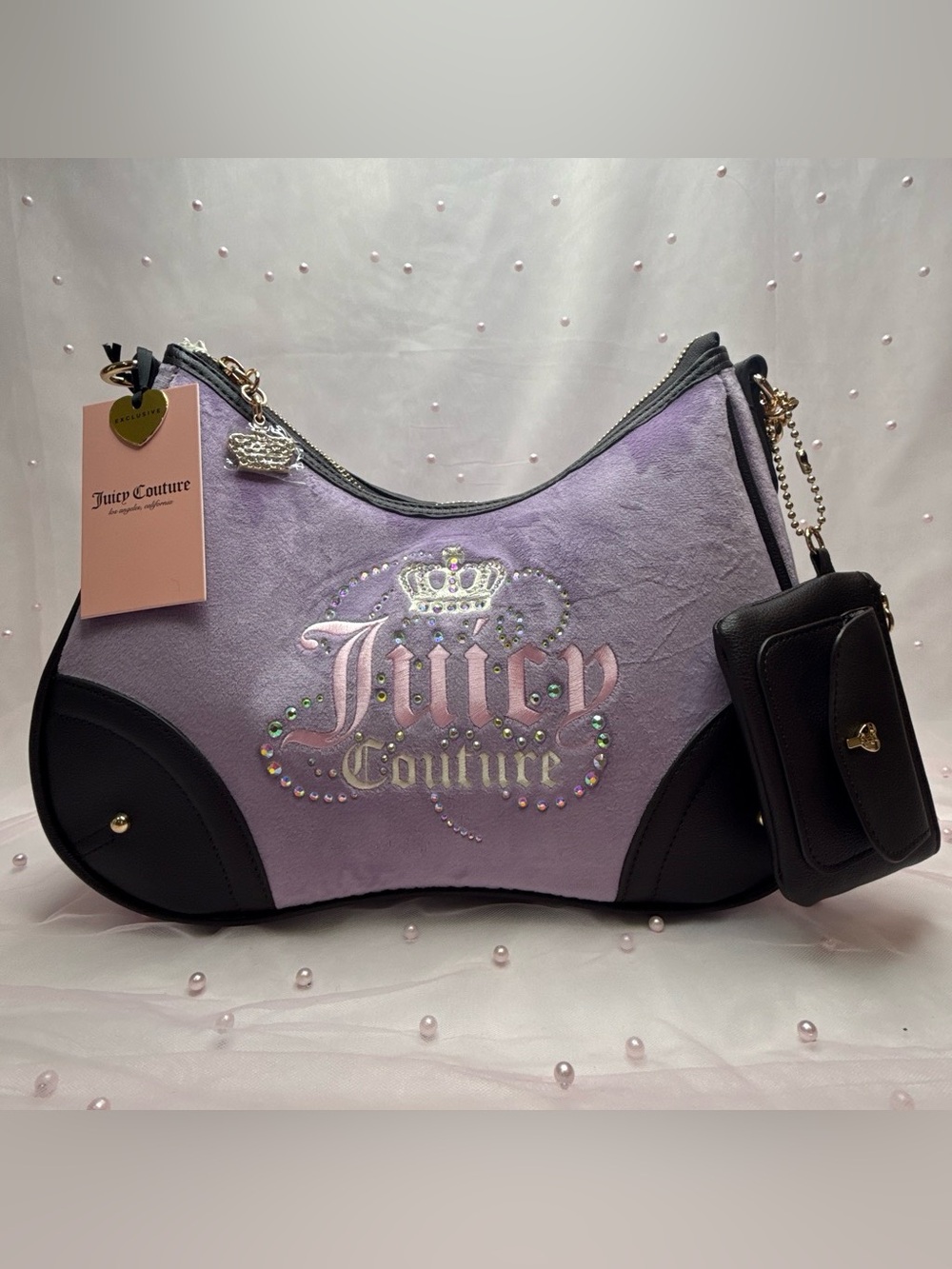 Juicy Couture Dreamy Juicy Shoulder Bag-Lavender/Chocolate 💜🤎